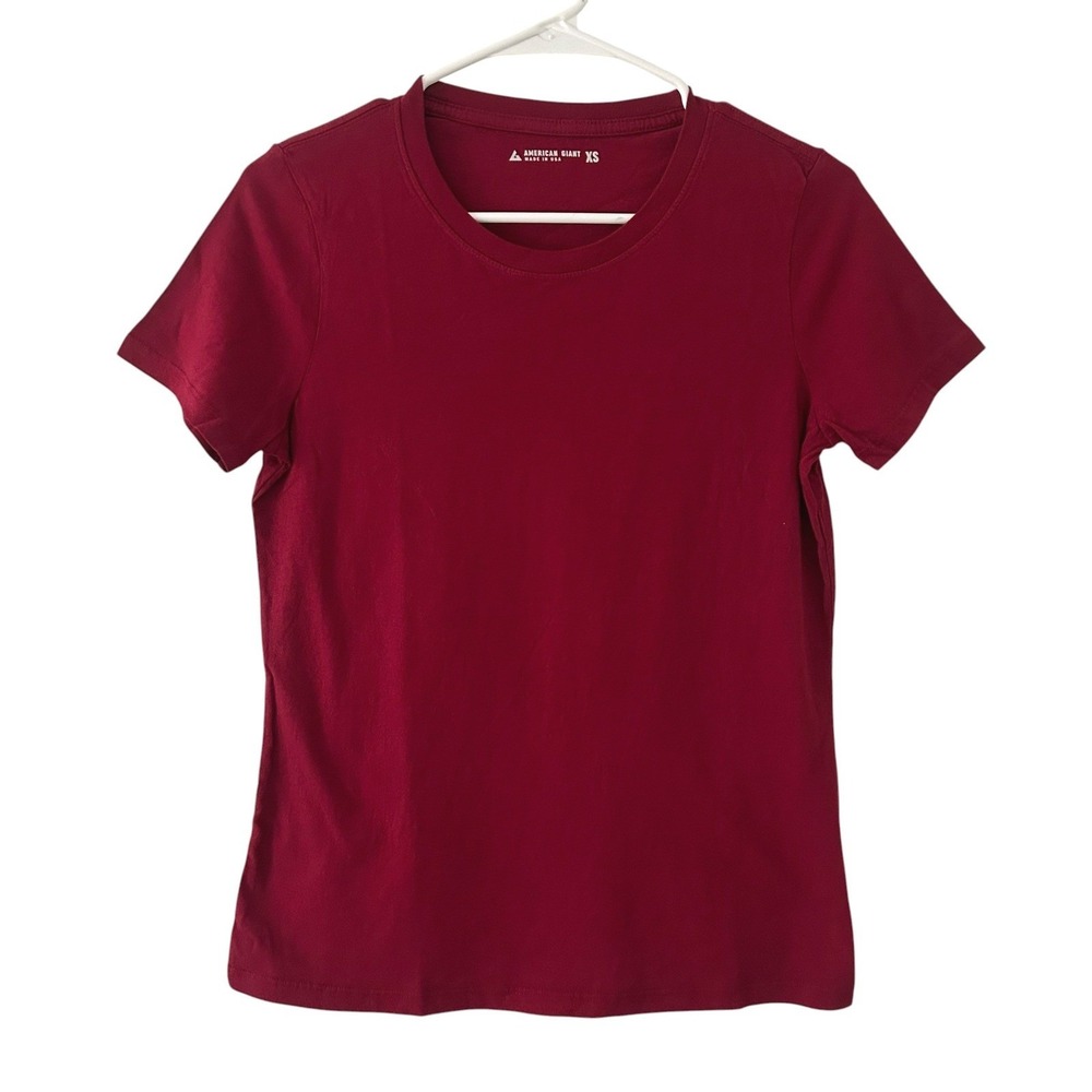 American Giant Women's Crewneck Classic Cotton Tee T-Shirt Maroon XS NWOT